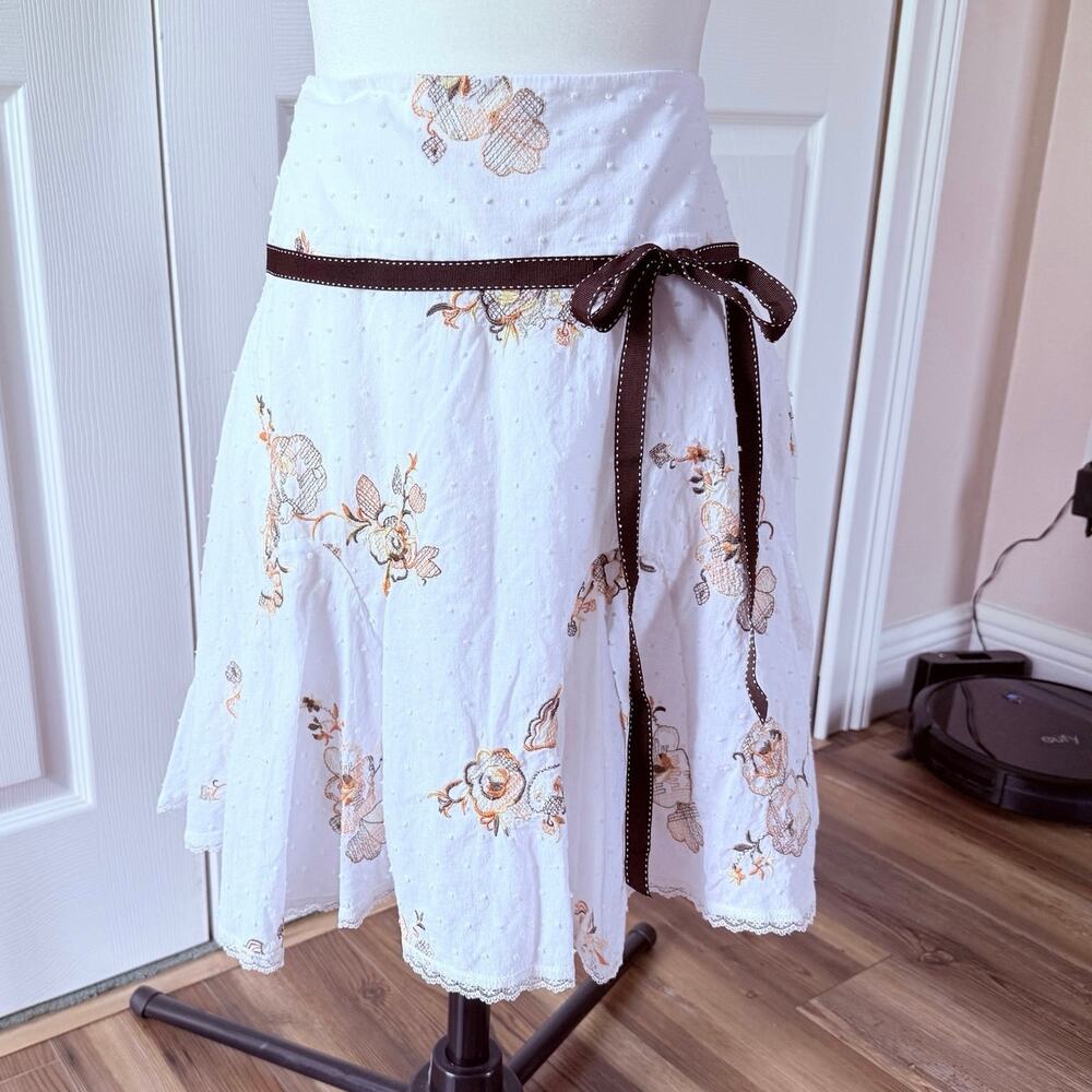 VTG Y2K Heart Soul Juniors Sz 11 cotton/spandex midi flare skirt lined side zip